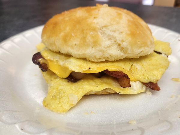 Bacon, egg, and cheese biscuit